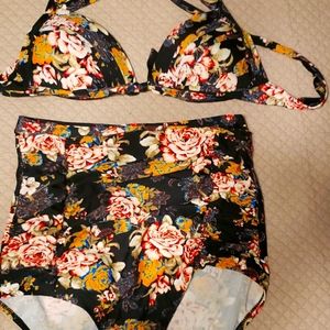 Floral high waisted bikini
